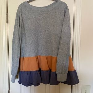 Ruffled hem sweater